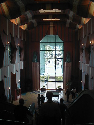 The view out the windows over the big escalators in Dolphin