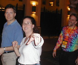 Libby, my editor, accusing me of something I almost certainly did, as Gary Devendorf looks on at right